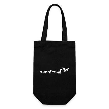 Dinosaurierentwicklung - Geschenkbeutel für Flaschen - Schwarz - Vorne