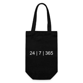 24/7/365 – Always On Lifestyle Design - Geschenkbeutel für Flaschen - Schwarz - Vorne