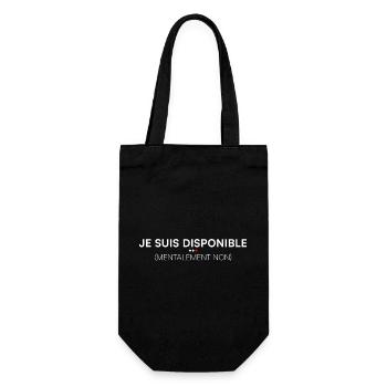 Je suis disponible mentalement non humour - Sac à bouteille - noir - Devant