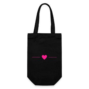 Minimal Pink Heart | Simple Love Design - Geschenkbeutel für Flaschen - Schwarz - Vorne