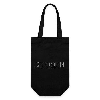KEEP GOING Bleib Dran: Motivationsschrift - Geschenkbeutel für Flaschen - Schwarz - Vorne