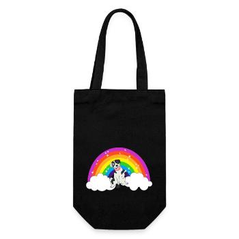 Kidcore Rainbow Dalmatian Clouds Gift Idea - Gift Bag for Bottles - black - Front