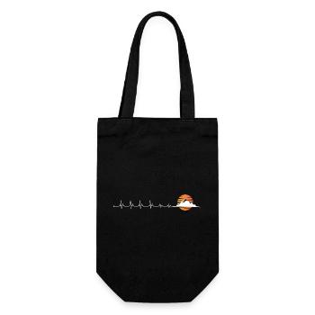 Heartbeat mountains sunset - Gift Bag for Bottles - black - Front