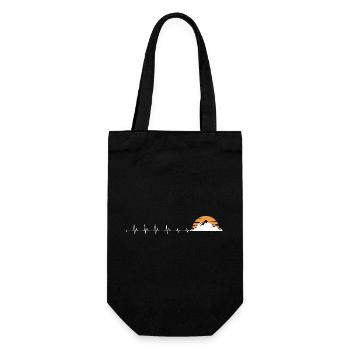 Heartbeat mountain sunset - Gift Bag for Bottles - black - Front