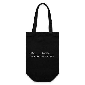 Des Moines Iowa USA coordinates - Gift Bag for Bottles - black - Front