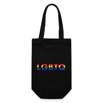 LGBTQ-Regenbogen-Flagge - Geschenkbeutel für Flaschen - Schwarz - Vorne
