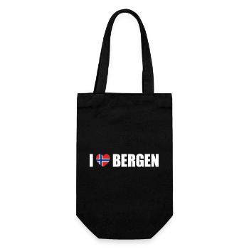 I love Bergen Norwegen - Geschenkbeutel für Flaschen - Schwarz - Vorne