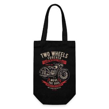 Two Wheels Forever Motorrad - Geschenkbeutel für Flaschen - Schwarz - Vorne