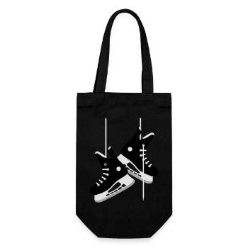 Eishockey Schlittschuhe - Geschenkbeutel für Flaschen - Schwarz - Vorne