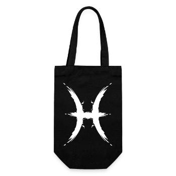 Fisch Sternzeichen Fische Design Pisces Symbol 2 - Geschenkbeutel für Flaschen - Schwarz - Vorne