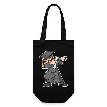 Junge Student dab dabbing Absolvent Schule - Geschenkbeutel für Flaschen - Schwarz - Vorne