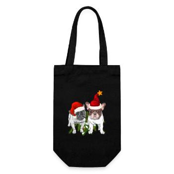 French Bulldog Christmas - Gift Bag for Bottles - black - Front