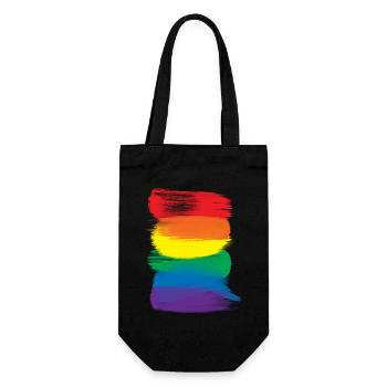 Pride-Malstriche - Pride-Regenbogenfahne - Geschenkbeutel für Flaschen - Schwarz - Vorne