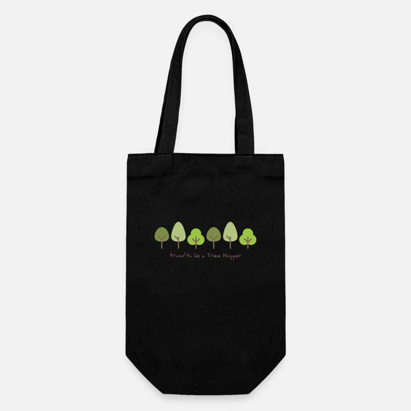 proud to be a tree hugger - Gift Bag for Bottles - black