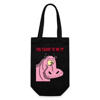 Pink hippopotamus - Gift Bag for Bottles - black - Front