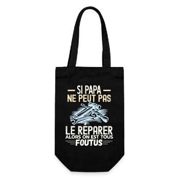 Papa réparateur Papa Bricoleur - Sac à bouteille - noir - Devant