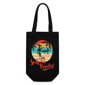Surfing, Surfer, Surfing, Surfing - Gift Bag for Bottles - black - Front