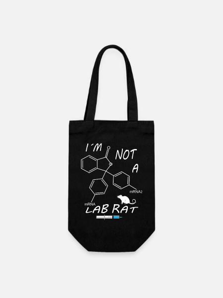 Ich bin keine Labor Ratte - Geschenkbeutel für Flaschen - Schwarz