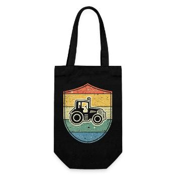 Tractor for Farmers & Farmers - Vintage Emblem - Gift Bag for Bottles - black - Front