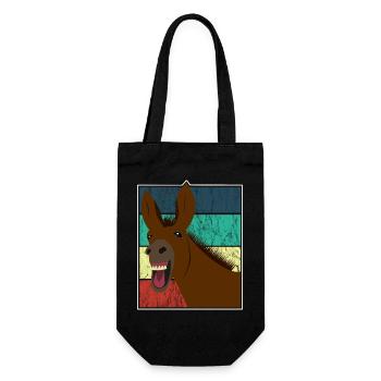 Mule Mule Donkey Horse Vintage Gift - Gift Bag for Bottles - black - Front