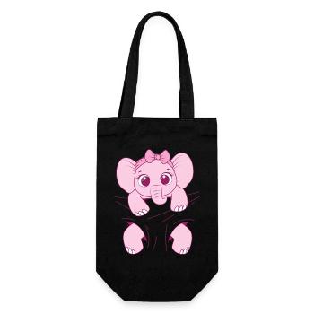Bébé éléphant porter drôle rose bébé éléphant - Sac à bouteille - noir - Devant