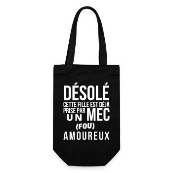 amoureux, amoureuse, fou amoureux - Sac à bouteille - noir - Devant