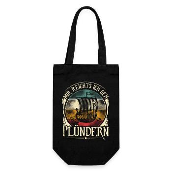 Mir Reichts Ich Geh Plündern Wikinger - Geschenkbeutel für Flaschen - Schwarz - Vorne
