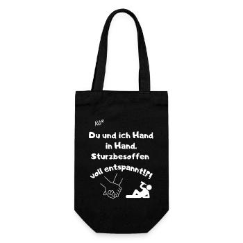 Hand in Hand - Geschenkbeutel für Flaschen - Schwarz - Vorne