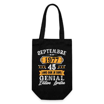 Cadeau D'anniversaire 45 Ans Septembre 1977 Rétro - Sac à bouteille - noir - Devant
