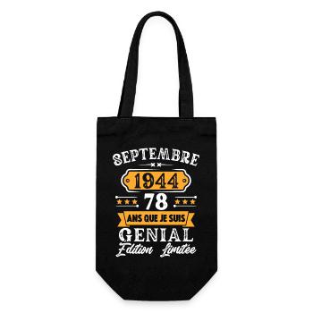 Cadeau D'anniversaire 78 Ans Septembre 1944 Rétro - Sac à bouteille - noir - Devant