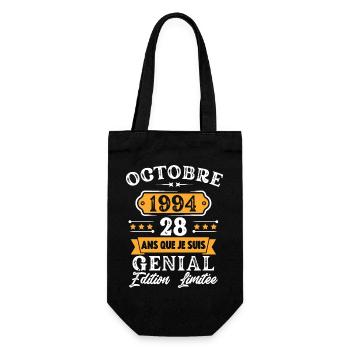 Cadeau D'anniversaire 28 Ans Octobre 1994 Rétro - Sac à bouteille - noir - Devant