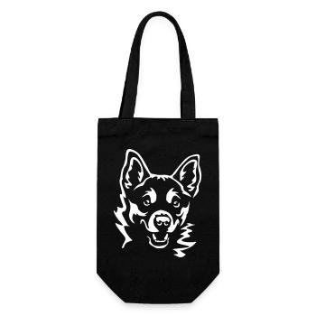 Norwegischer Lundehund "Black Edition" - Geschenkbeutel für Flaschen - Schwarz - Vorne