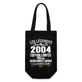 Cadeau d'anniversaire légendes sont nées en 2004 - Sac à bouteille - noir - Devant