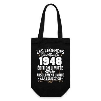 Cadeau d'anniversaire légendes sont nées en 1948 - Sac à bouteille - noir - Devant