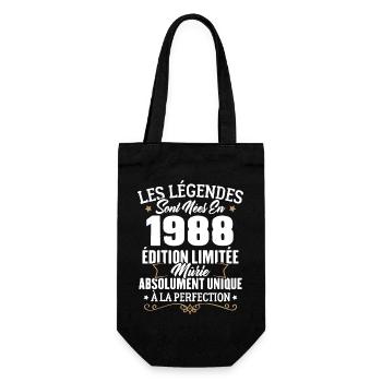 Cadeau d'anniversaire légendes sont nées en 1988 - Sac à bouteille - noir - Devant