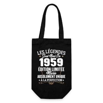 Cadeau d'anniversaire légendes sont nées en 1959 - Sac à bouteille - noir - Devant