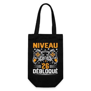 Niveau 26 débloqué / Anniversaire 26 ans gamer - Sac à bouteille - noir - Devant