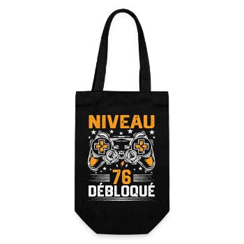 Niveau 76 débloqué / Anniversaire 76 ans gamer - Sac à bouteille - noir - Devant