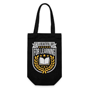 beautiful day for learning - Gift Bag for Bottles - black - Front