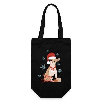 Pfotschaprès Noël - Chien et flocons de neige - Sac à bouteille - noir - Devant
