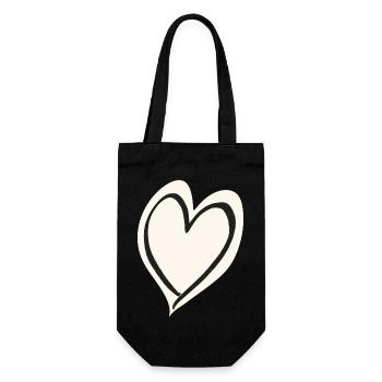 Heart white black - Gift Bag for Bottles - black - Front