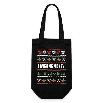 Je veux de l’argent pour Noël - Sac à bouteille - noir - Devant