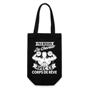 Pas besoin de cheveux avec ce corps de rêve - Sac à bouteille - noir - Devant