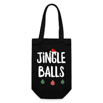 Jingle Bälle - Geschenkbeutel für Flaschen - Schwarz - Vorne