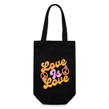Love is Love - Geschenkbeutel für Flaschen - Schwarz - Vorne