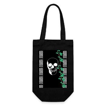 Crâne blanc - Sac à bouteille - noir - Devant