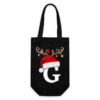 Lettre G bonnet de Noël - Sac à bouteille - noir - Devant