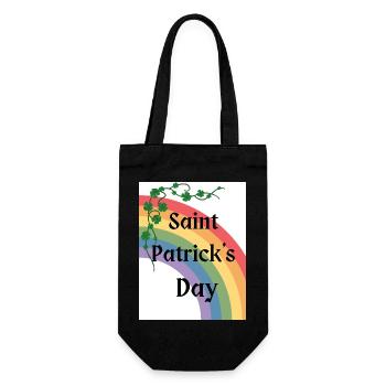St. Patrick's Day mit Regenbogen - Geschenkbeutel für Flaschen - Schwarz - Vorne