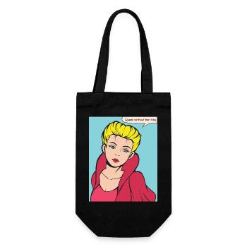Königin ohne König Pop-Art - Geschenkbeutel für Flaschen - Schwarz - Vorne