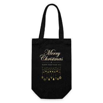 T-shirt de Noël pour de belles fêtes en famille. - Sac à bouteille - noir - Devant